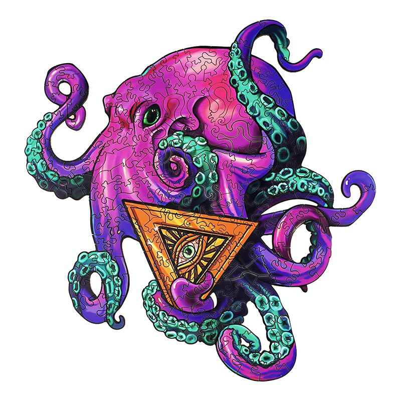 JEFFPUZZLE™ God's Eye Octopus Wooden Puzzle