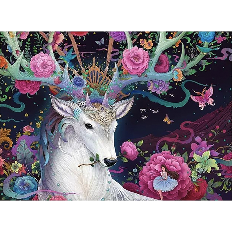 JEFFPUZZLE™ Enchanted Deer Wooden Puzzle