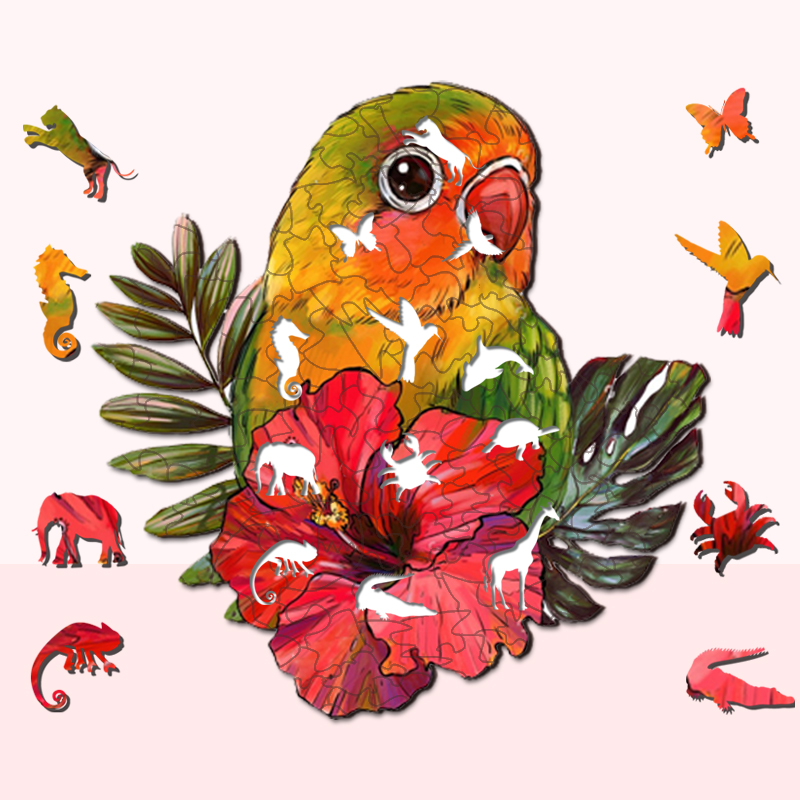 JEFFPUZZLE™ Rose Parrot Jigsaw Puzzle