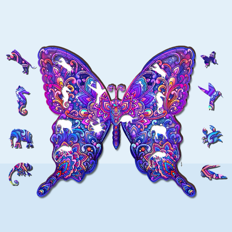 JEFFPUZZLE™ Purple Butterfly Jigsaw Puzzle