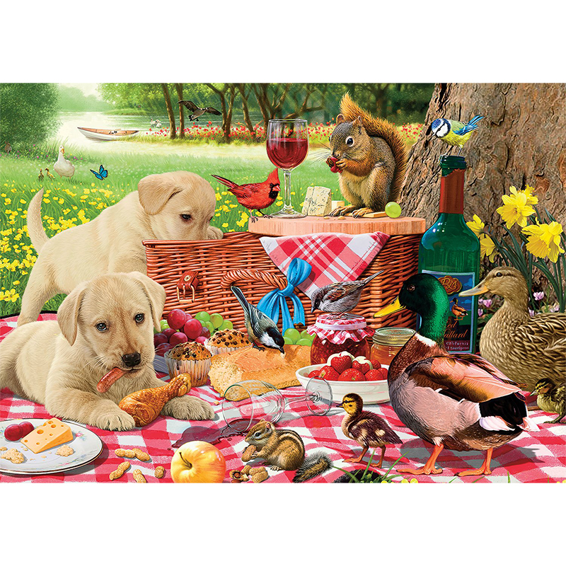 JEFFPUZZLE™ Animal Picnic Wooden Puzzle