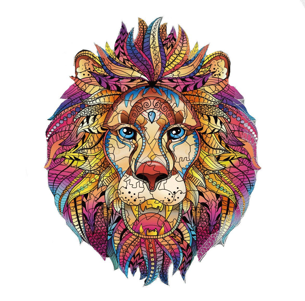 JEFFPUZZLE™ LION C WOODEN PUZZLE