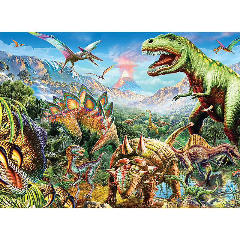 JEFFPUZZLE™ Dinosaur Paradise Wooden Puzzle