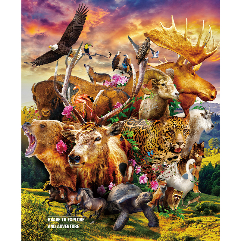 JEFFPUZZLE™ Animal World Wooden Puzzle
