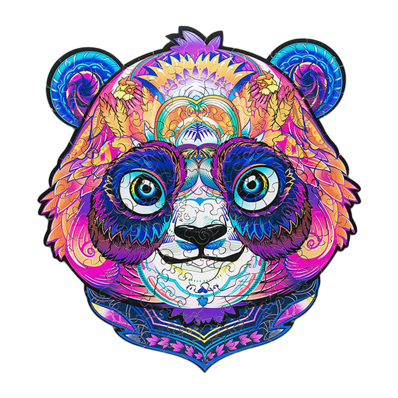JEFFPUZZLE™ Purple Panda Wooden Puzzle