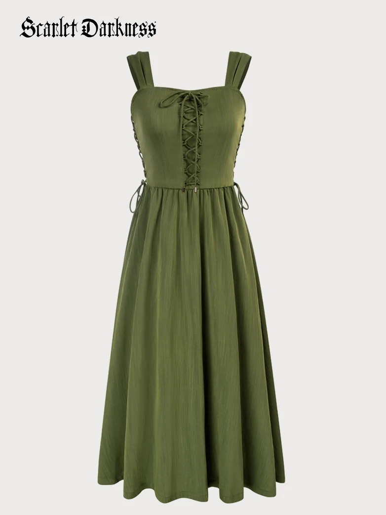Women Renaissance Straps Cottagecore Dress
