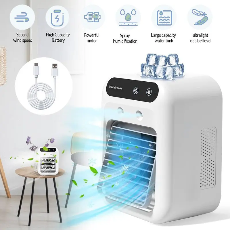 Portable Air Conditioners, 3-In-1 Cooling Fan with 2-Speed Mist Fan,