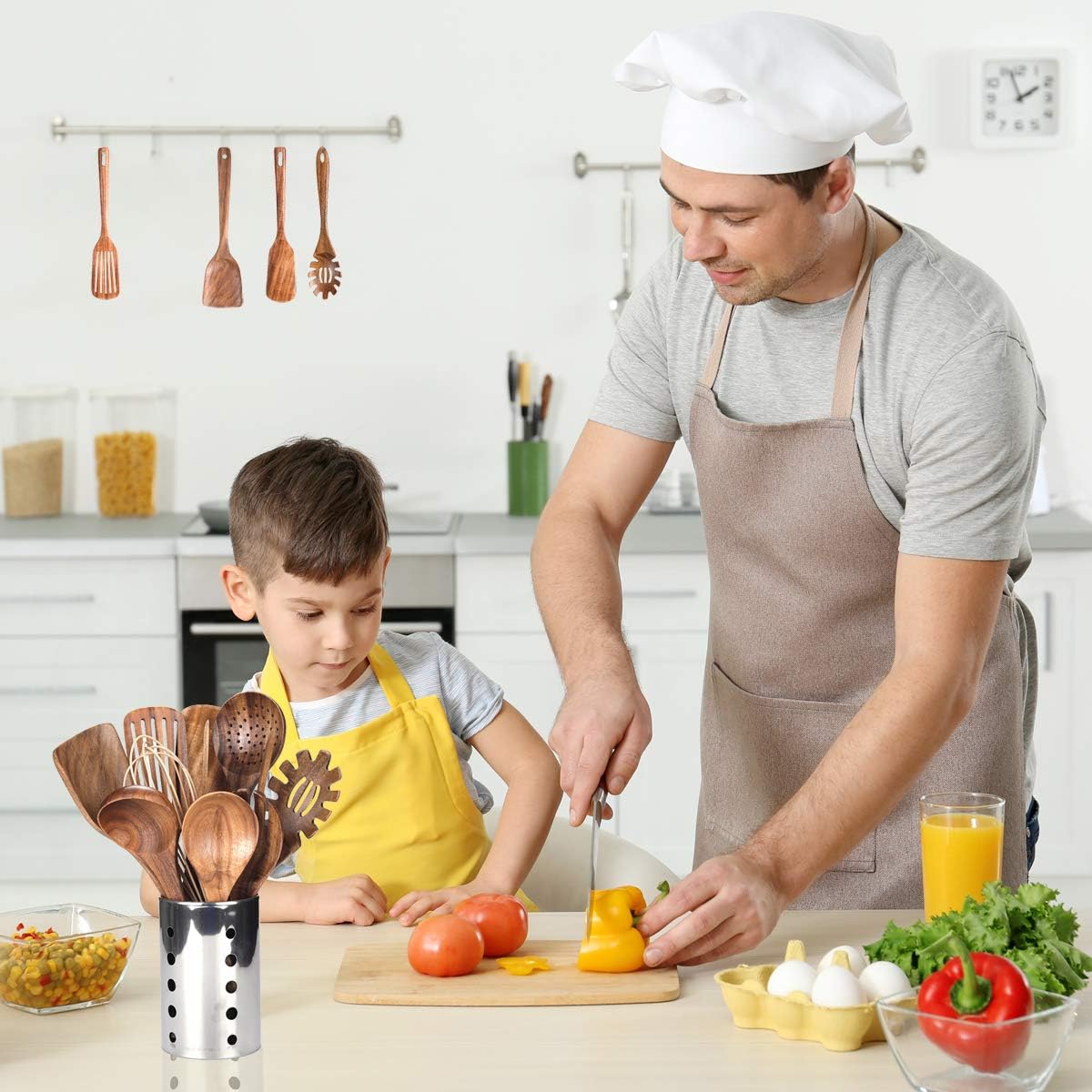 10-Piece Wooden Cooking Utensils Set