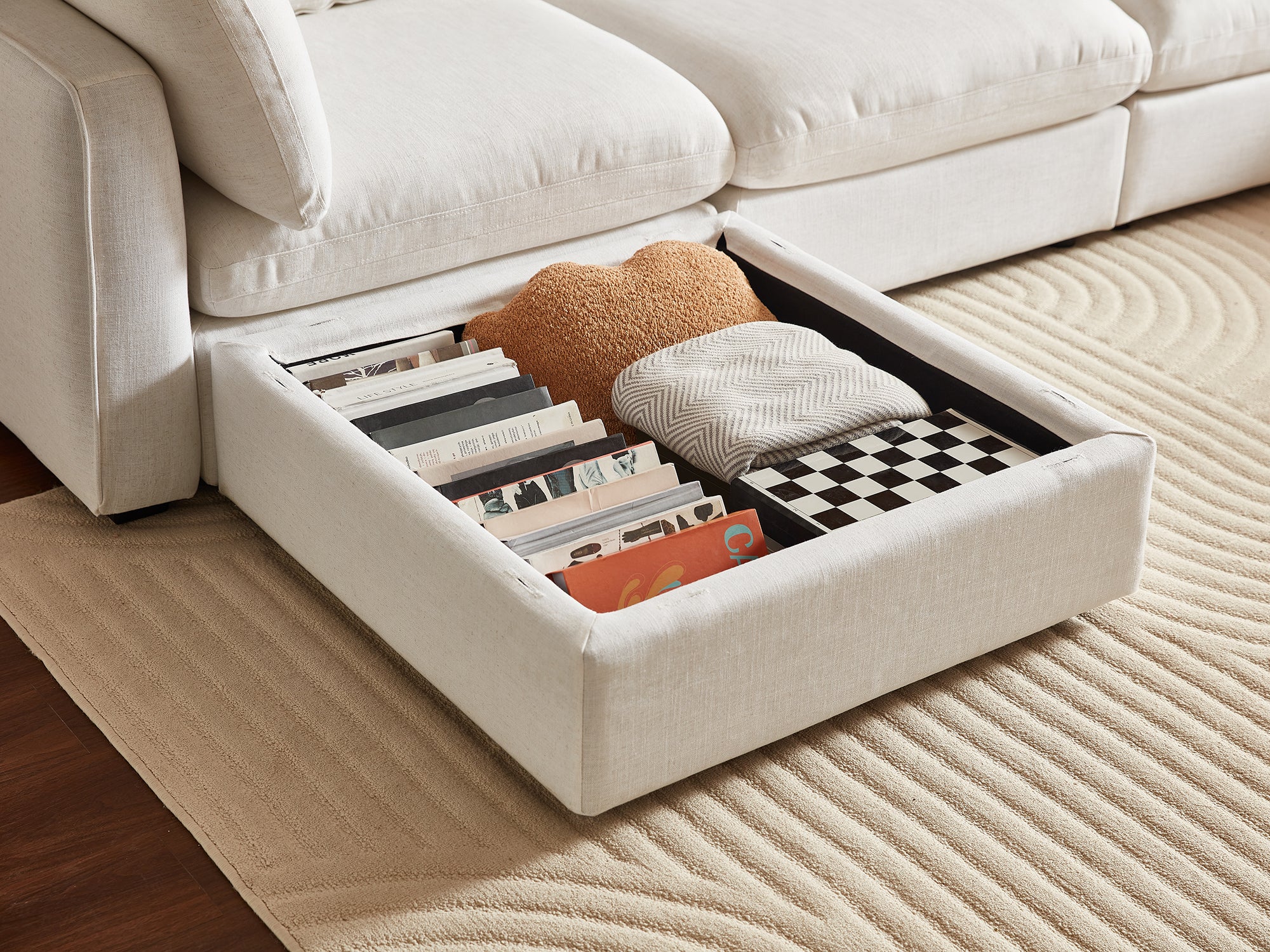 4 Seats with 2 Ottomans & Console