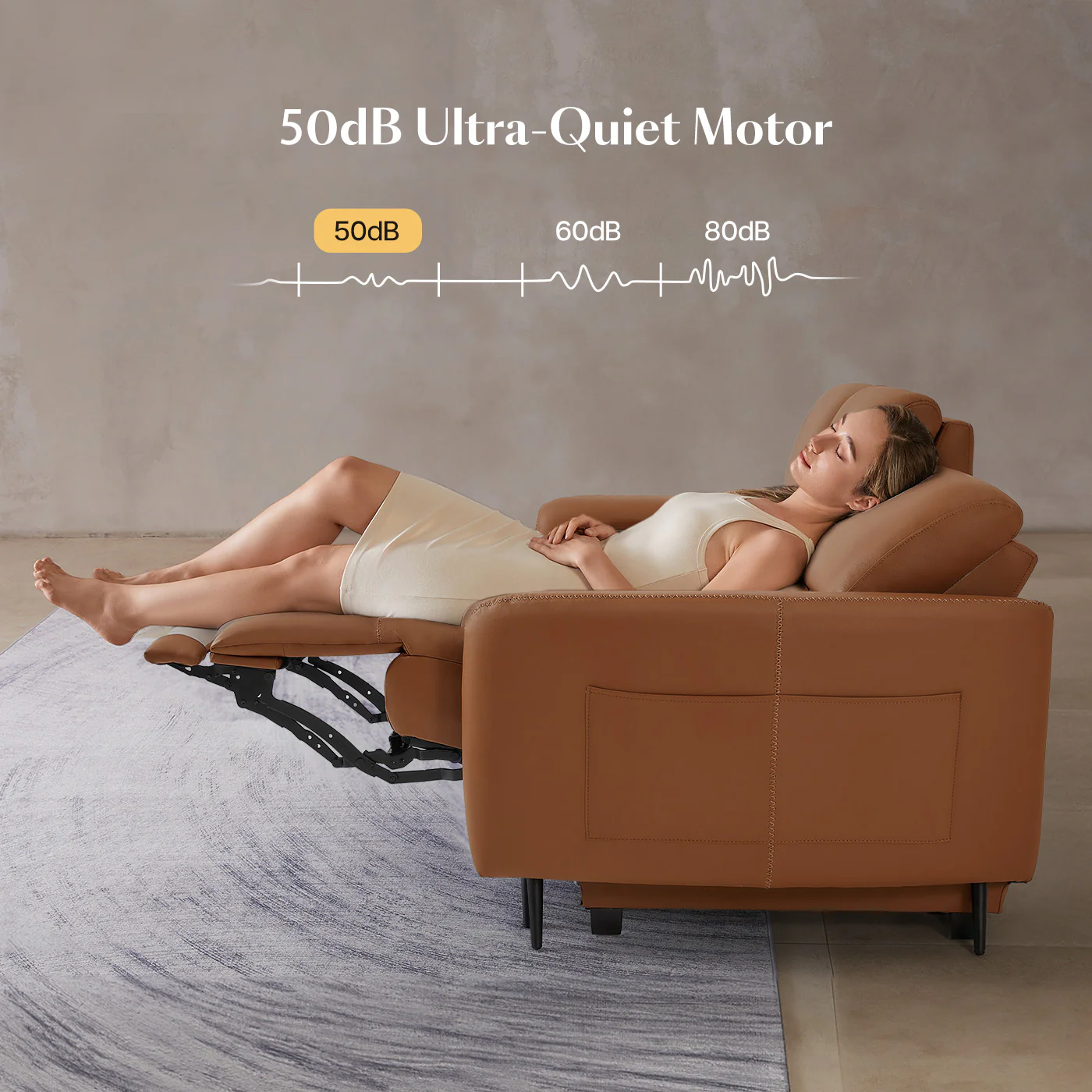 Modern Reclining Sofa with Storage