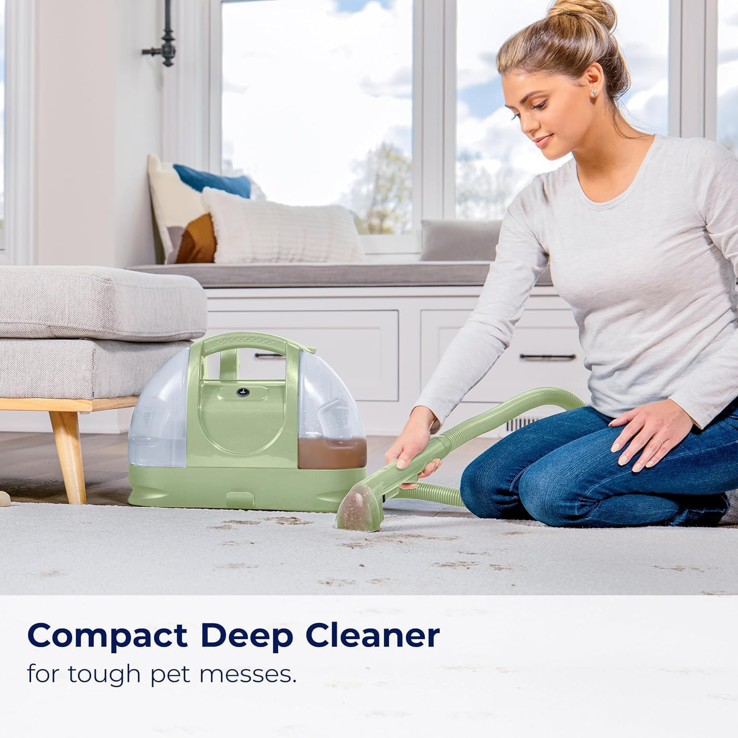 Multi-Purpose Portable Carpet and Upholstery Cleaner, Car and Auto Detailer, with Exclusive Specialty Tools, Green, 1400B