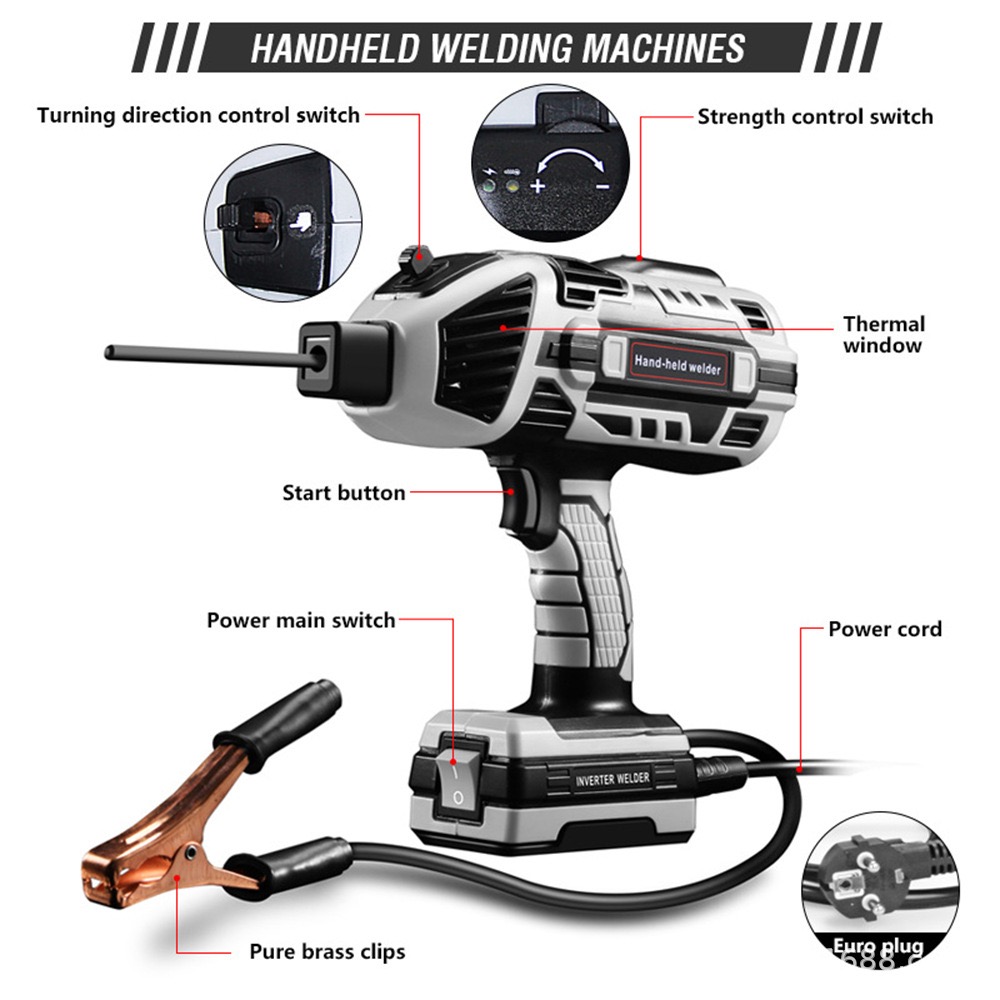 ❄🎄New Year's Special 2025⛄🔔4600W 110V±15% Handheld Arc Welder Home Electric Welder Fully Automatic Smart Welder With Toolbox/Welding Mask/Steel Brush