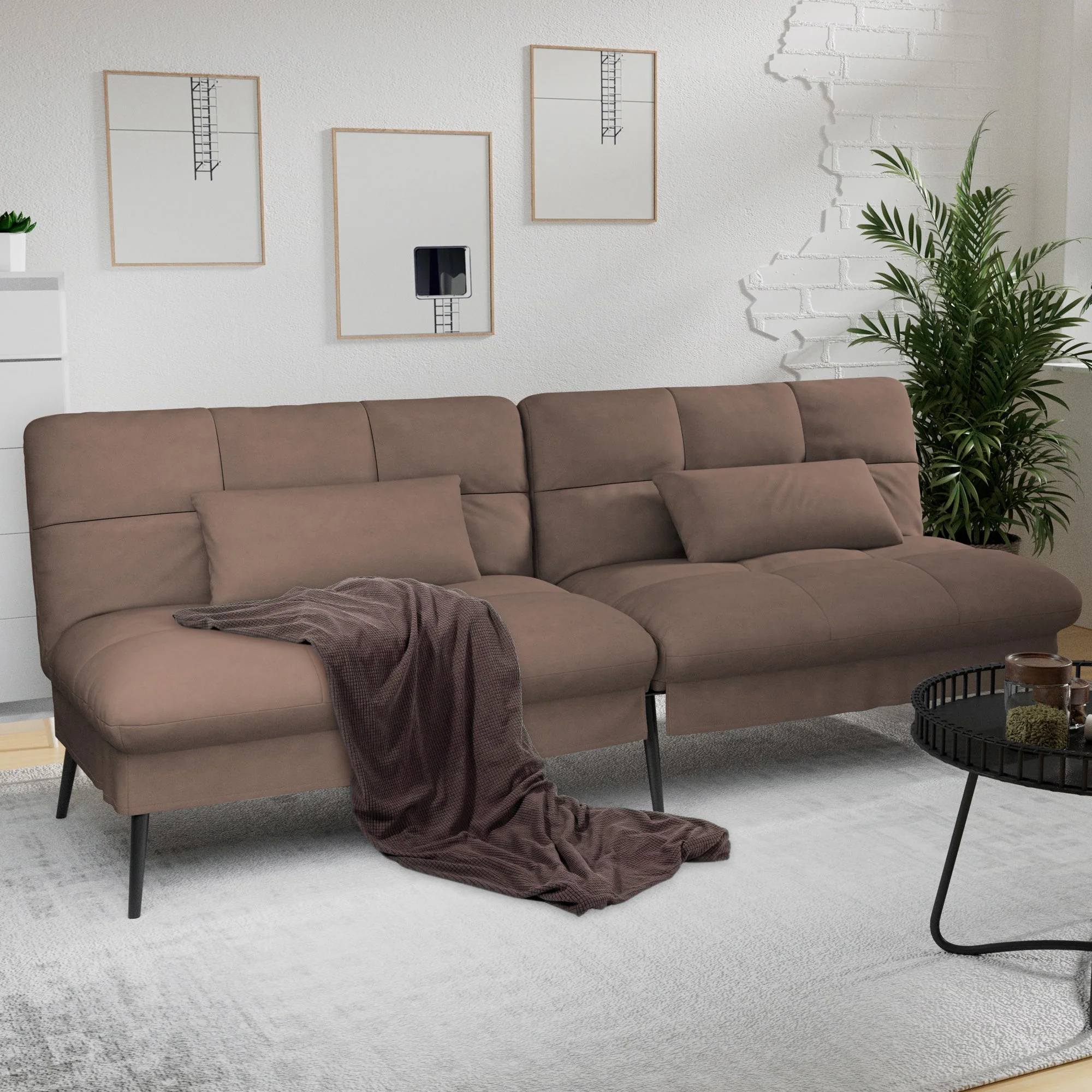 Convertible Ultra-comfortable Futon Sofa Bed with Adjustable Backrest B001