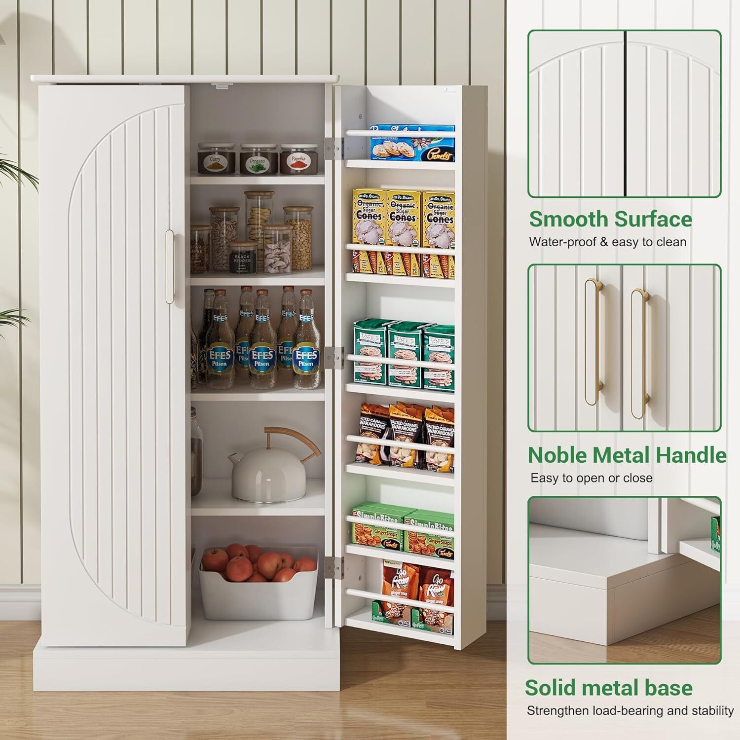 🔥HOT SALE🔥 47” Kitchen Pantry Cabinet with LED