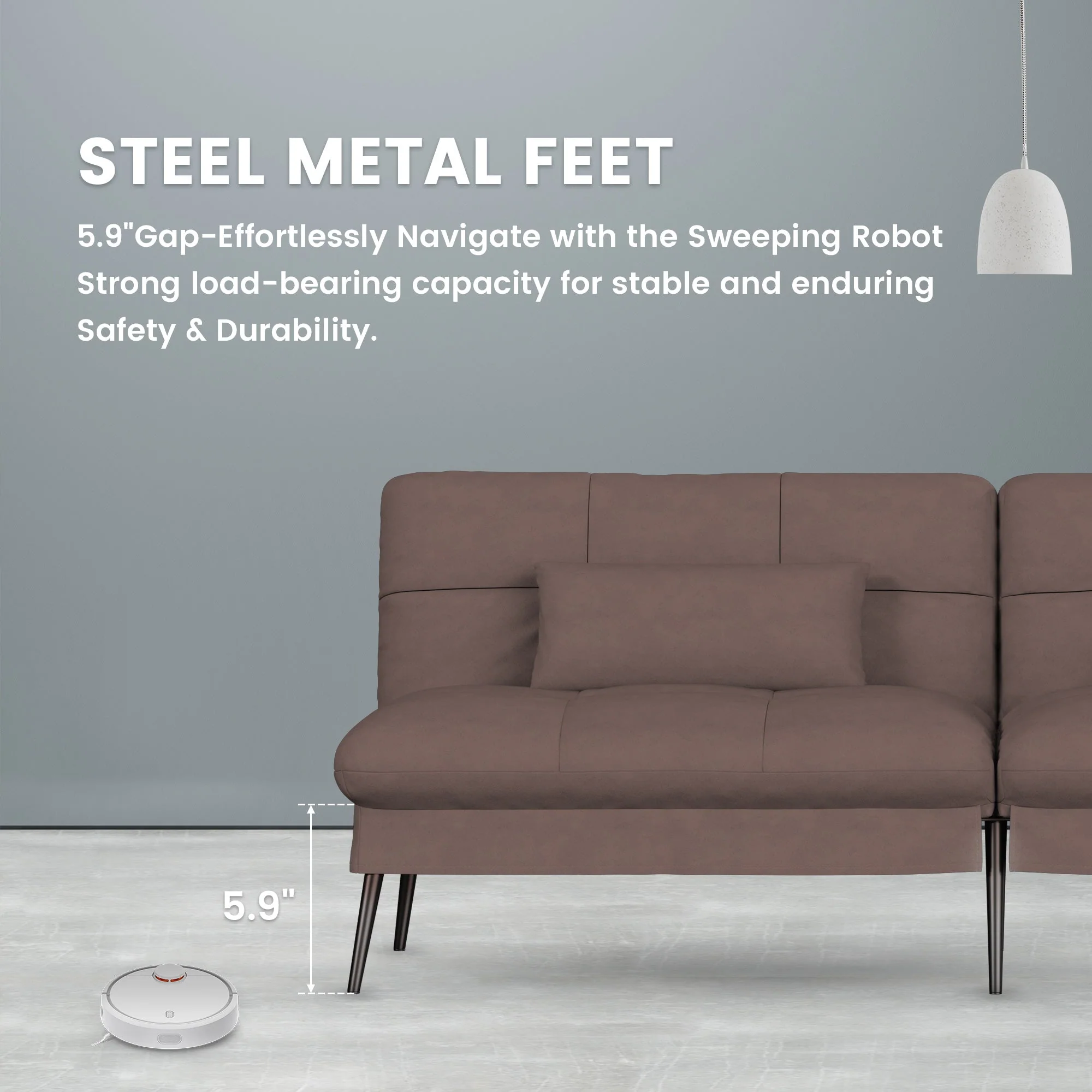 Convertible Ultra-comfortable Futon Sofa Bed with Adjustable Backrest B001