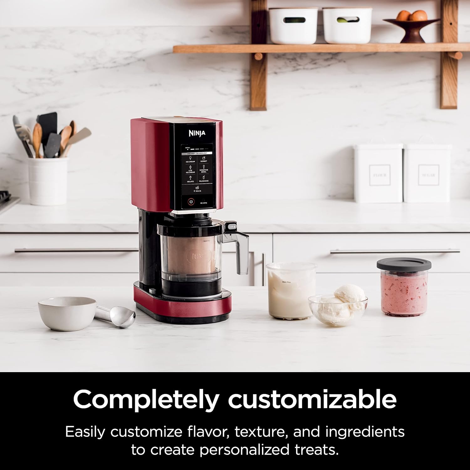 Ice Cream Maker, for Gelato, Mix-ins, Milkshakes, Sorbet, Smoothie Bowls & More, 7 One-Touch Programs, with (2) Pint Containers & Lids, Compact Size, Perfect for Kids, Rose Gold