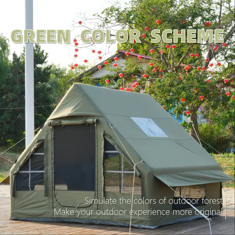 🔥2025 Clearance Sale🔥All - Season Inflatable Camping Tent with Pump - Fits 4 - 6, Waterproof & Mesh Windows
