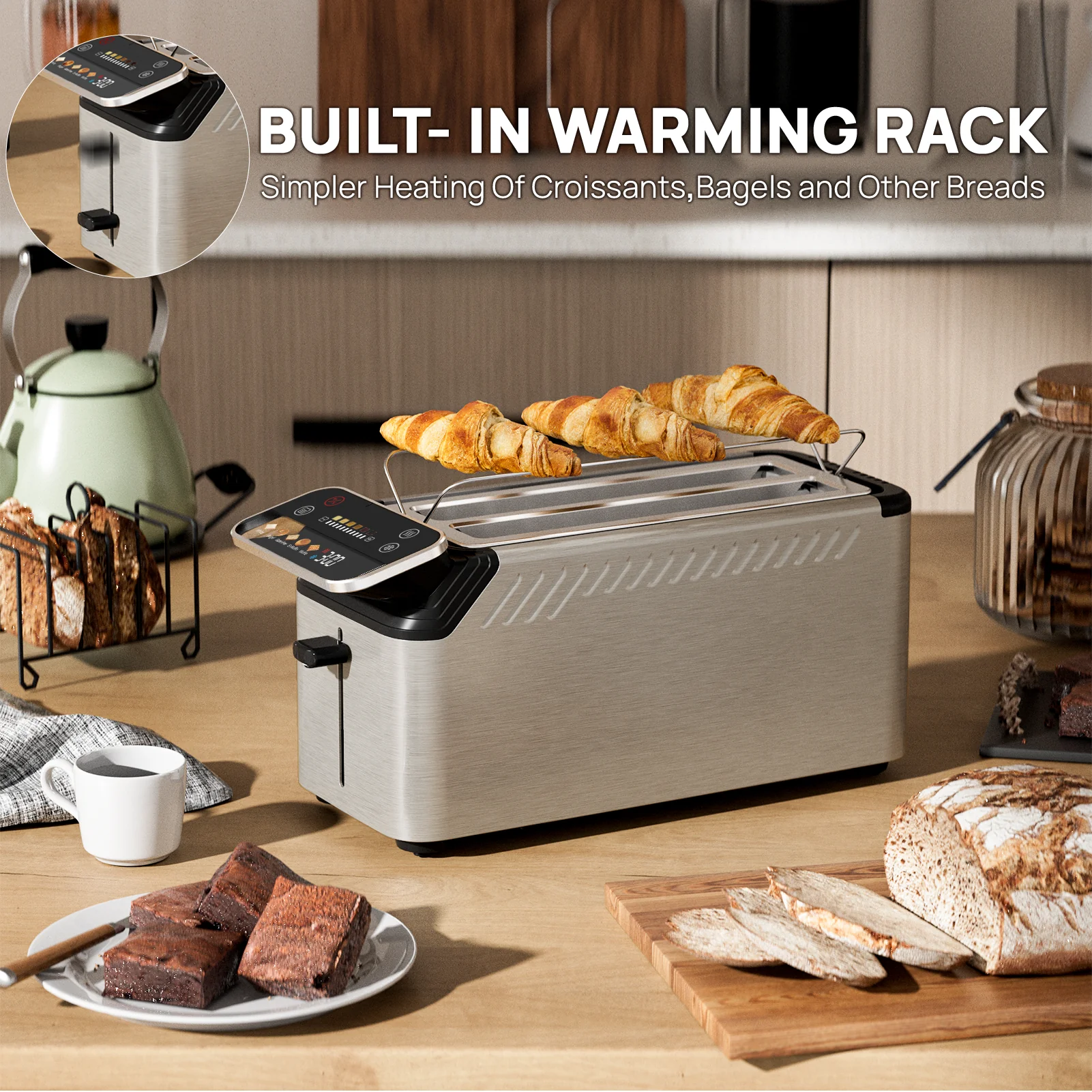 Stainless Steel Smart Toaster, 2 & 4 Slice | Projection Touchscreen, 1.5