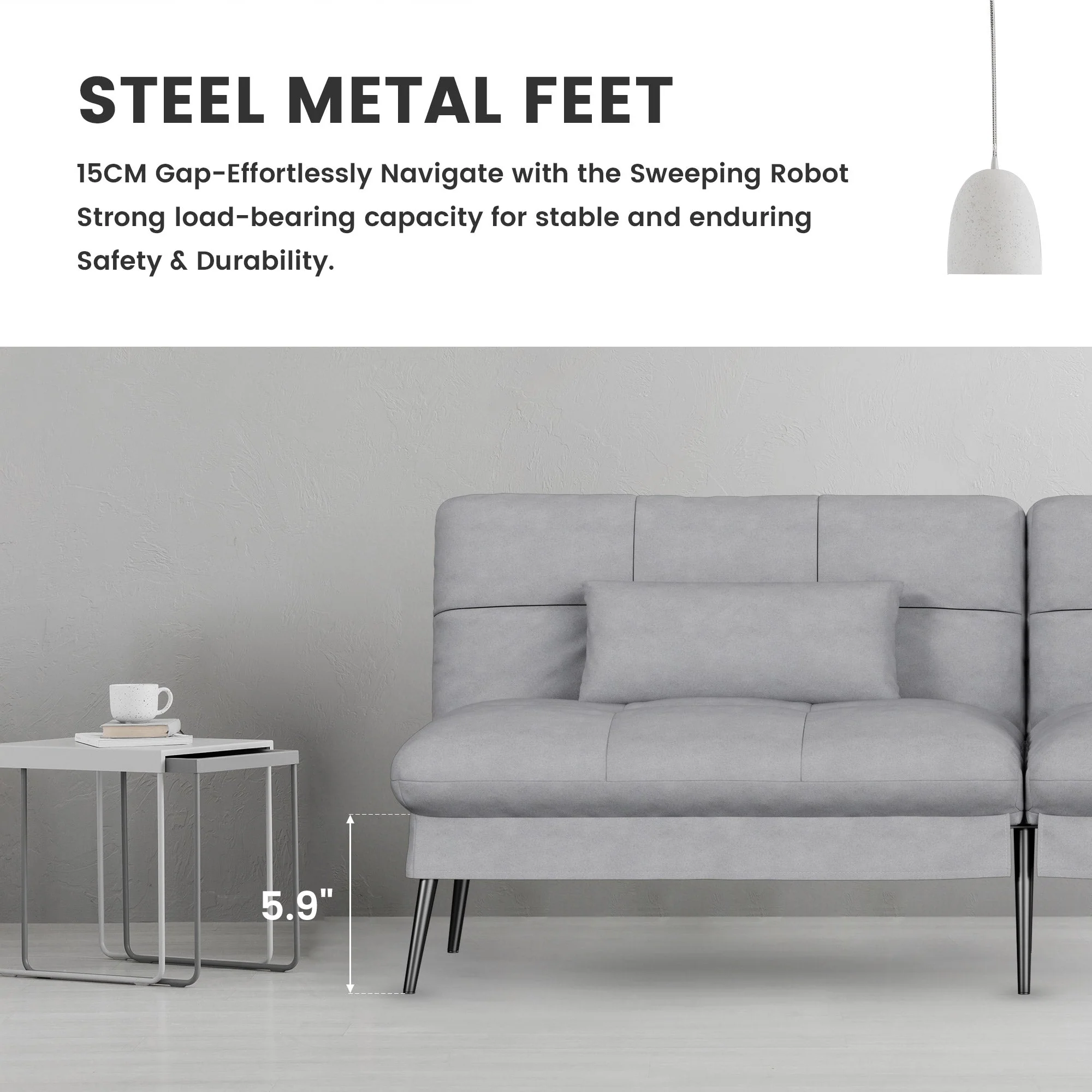 Convertible Ultra-comfortable Futon Sofa Bed with Adjustable Backrest B001