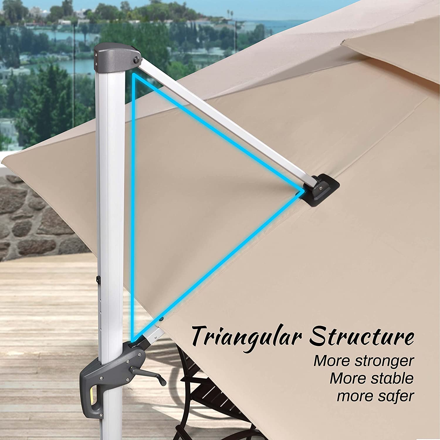 Solar Powered LED Patio Umbrella