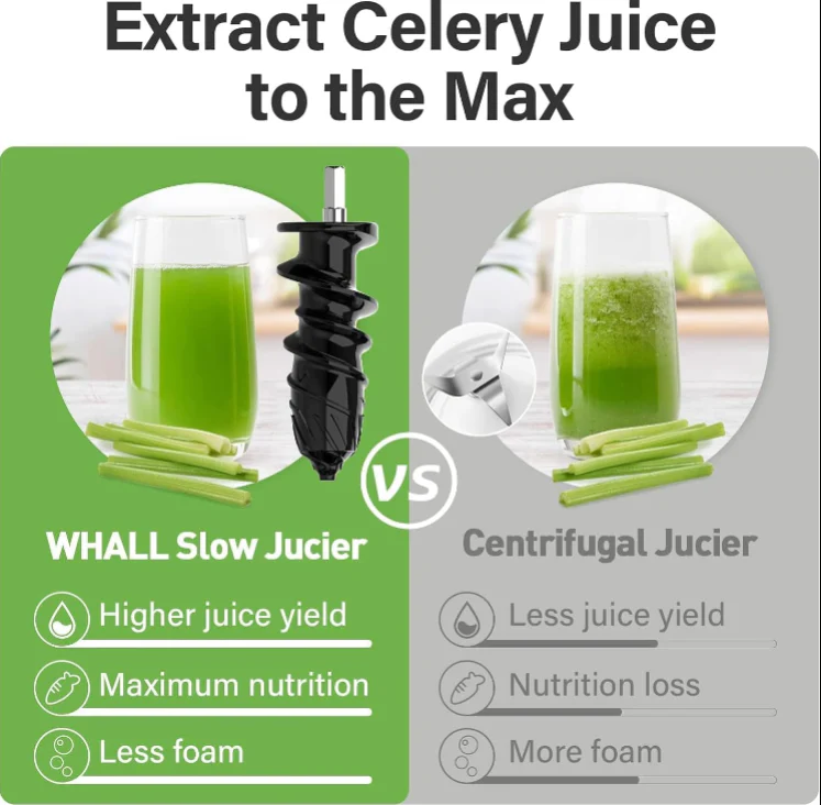 Cold Press Juicer Machine with Touchscreen, Slow Masticating Machines with 3