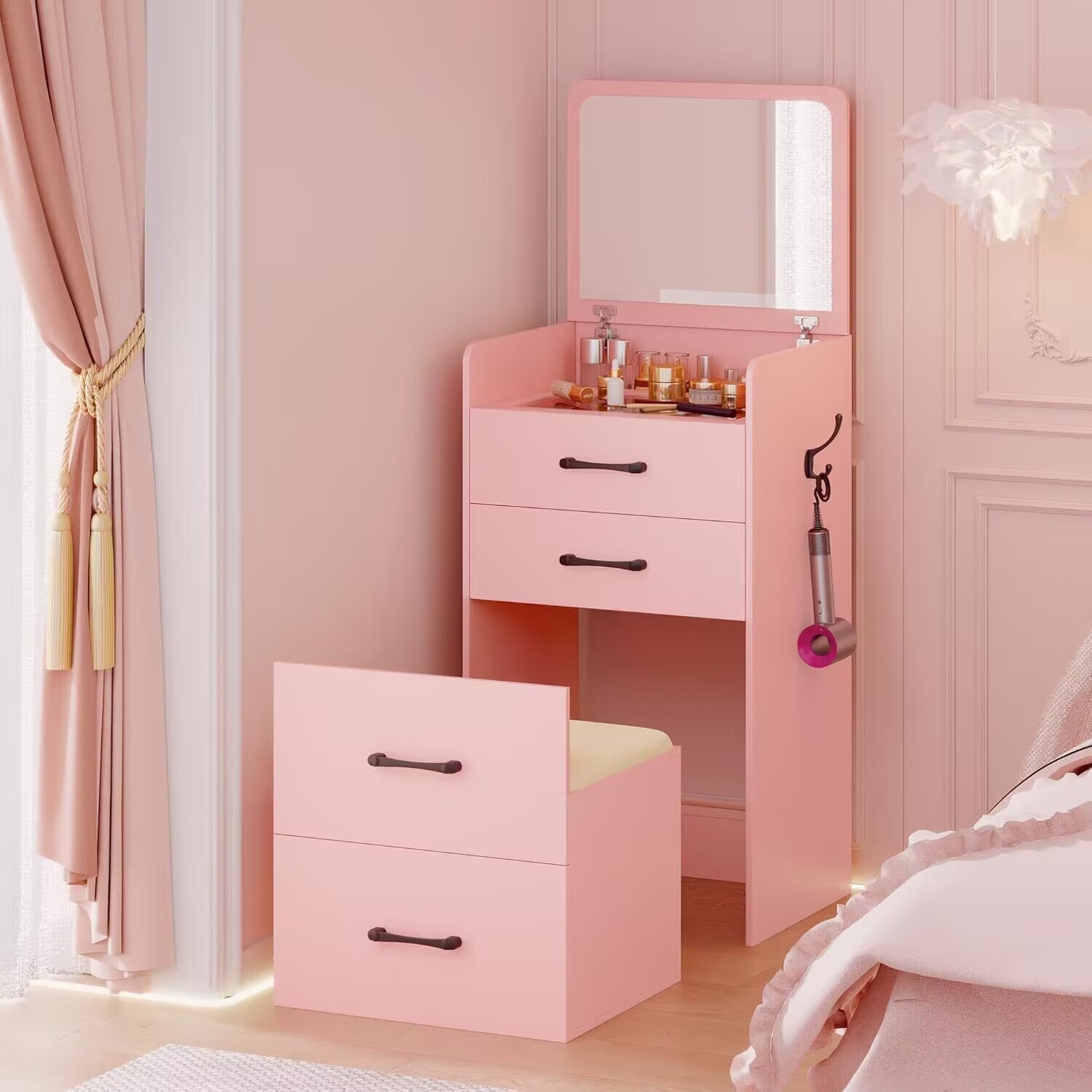 🔥Hot Sale🔥 3 in 1 Vanity Desk with Flip Top Mirror