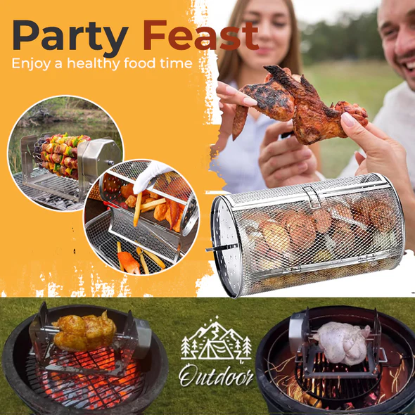 🔥HOT SALE  OFF 💖Stainless Steel Rotating Grill