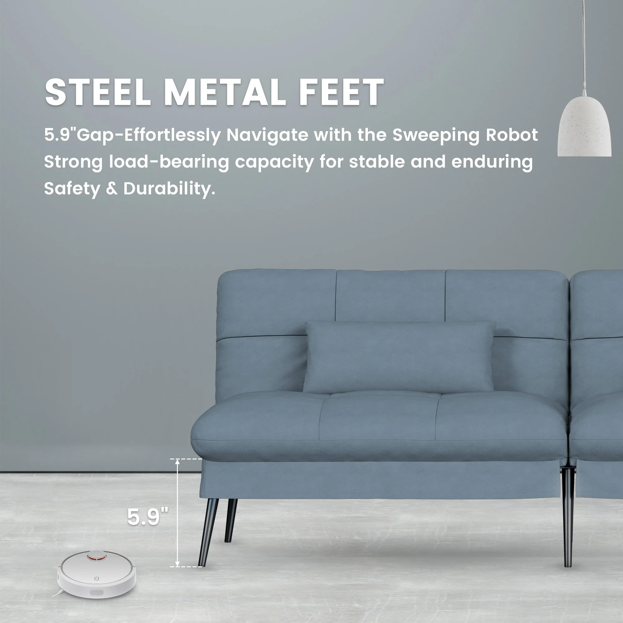 Convertible Ultra-comfortable Futon Sofa Bed with Adjustable Backrest B001