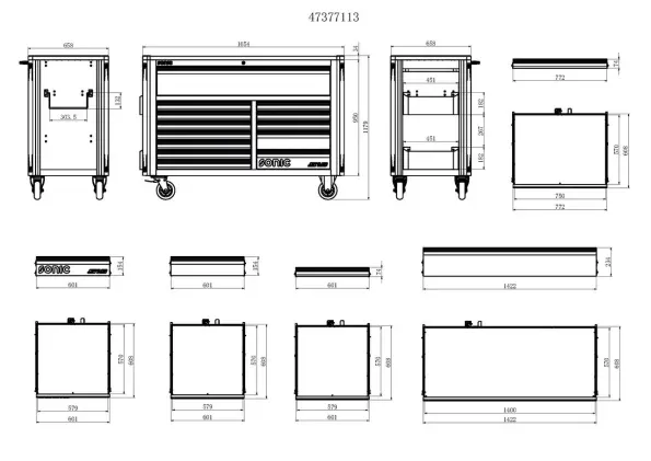 🔥Last Day Limited To 96 Units Only $39.99🔥Factory Clearance Mobile Roller Cab With 13 DRAWERS 5