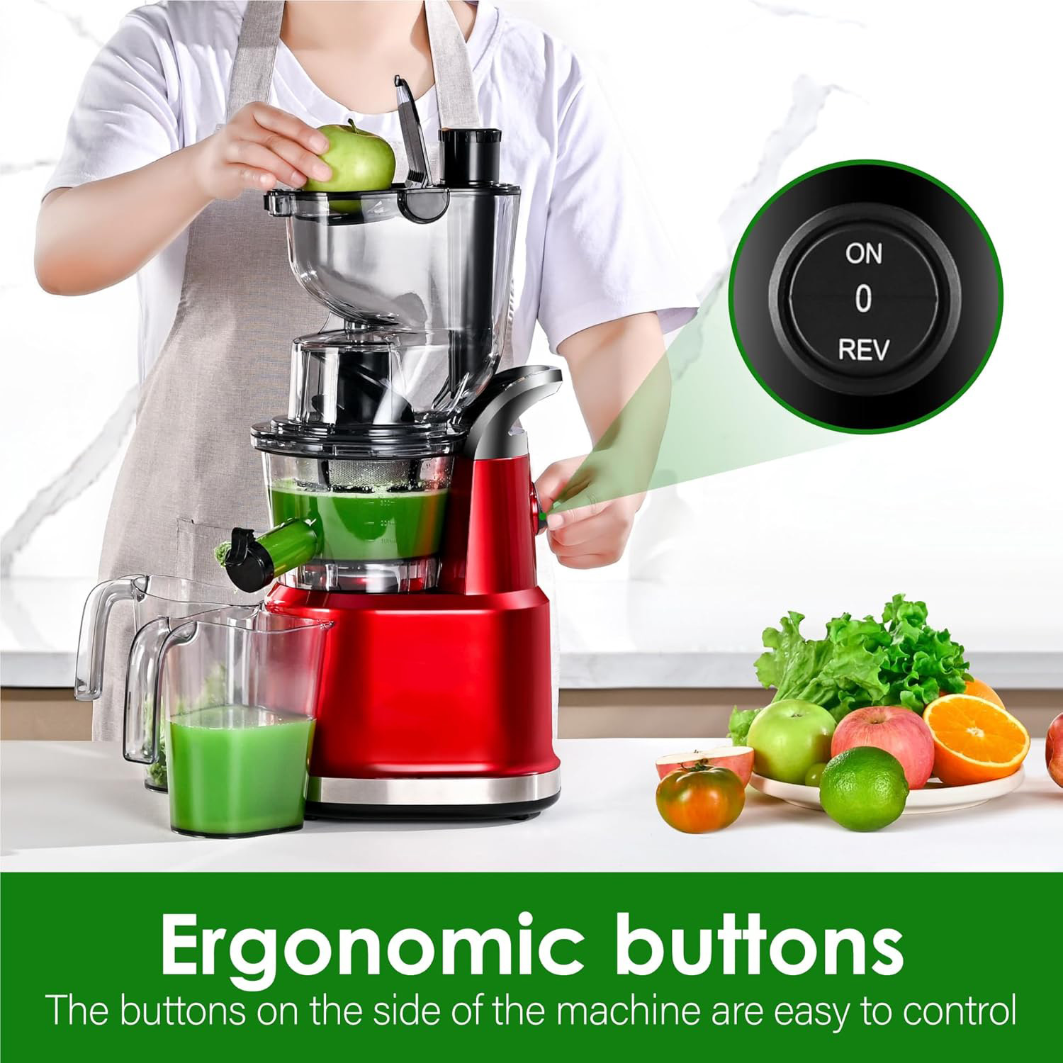 🎉⚡Hot Sale⚡Cold Press Juicer Machines, Kitchen in the Box Slow Masticating Juicers Machine,3.26inch Large Wide Feed Chute Fit Whole Fruits & Vegetables,BPA Free,Easy to Clean (Bright Black)