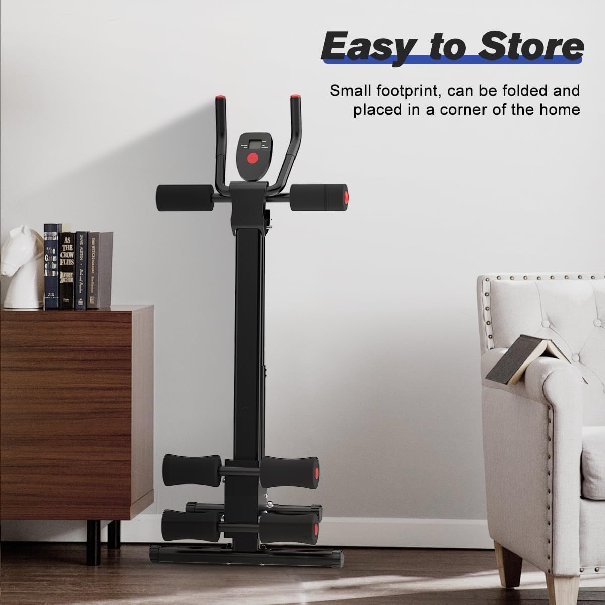 Abdominal Trainer, Foldable Ab Cruncher Strength Training Equipment for Home Gym
