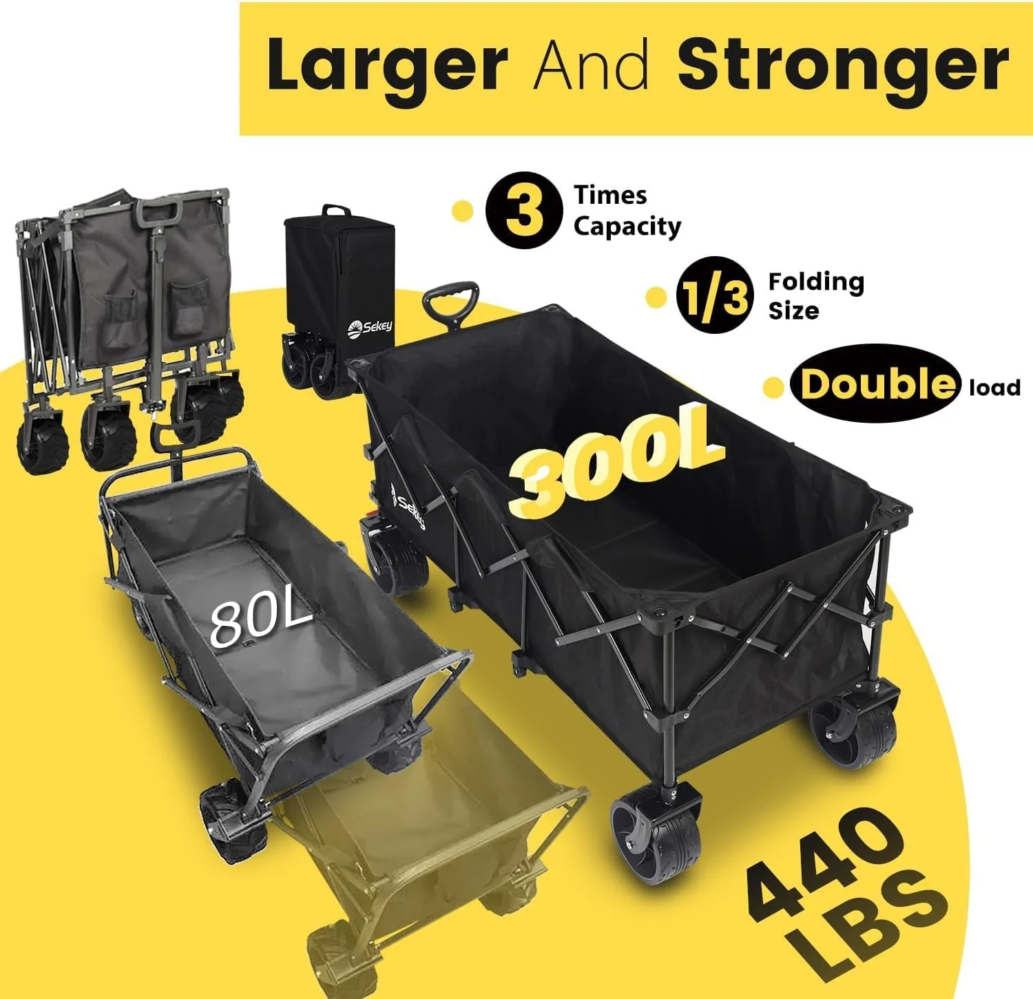 48''L Collapsible Foldable Extended Wagon