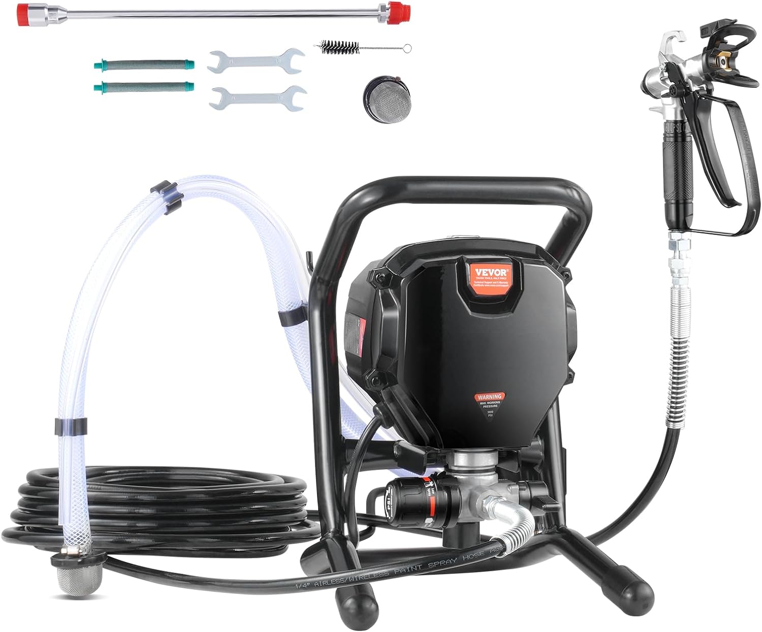 750W Stand Airless Paint Sprayer, 3000PSI High Efficiency Electric Airless Sprayer, Fine and Even Painting Effect, Handheld Paint Sprayers for Home Interior and Exterior Furniture and Fences