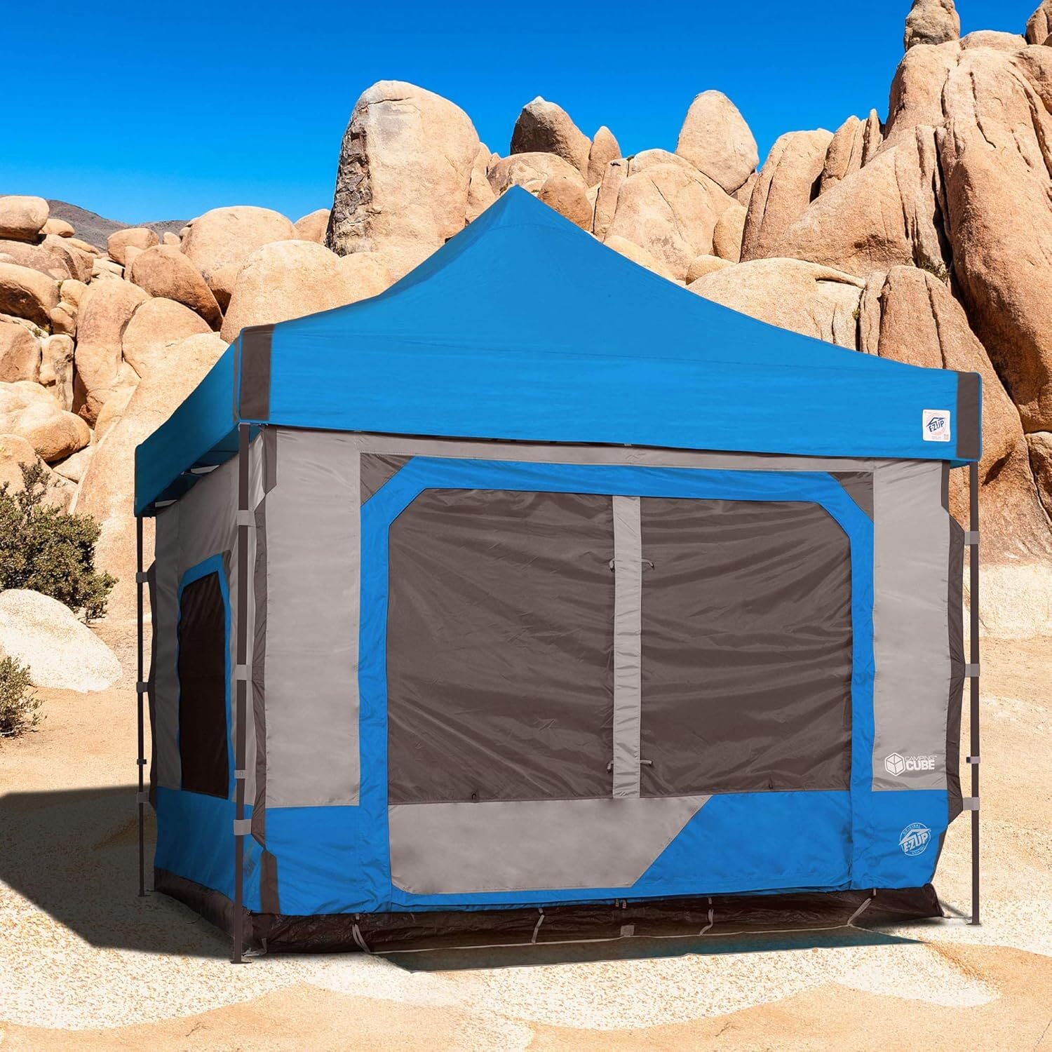Camping Cube 6.4, Converts 10' Straight Leg Canopy into Camping Tent, Punch