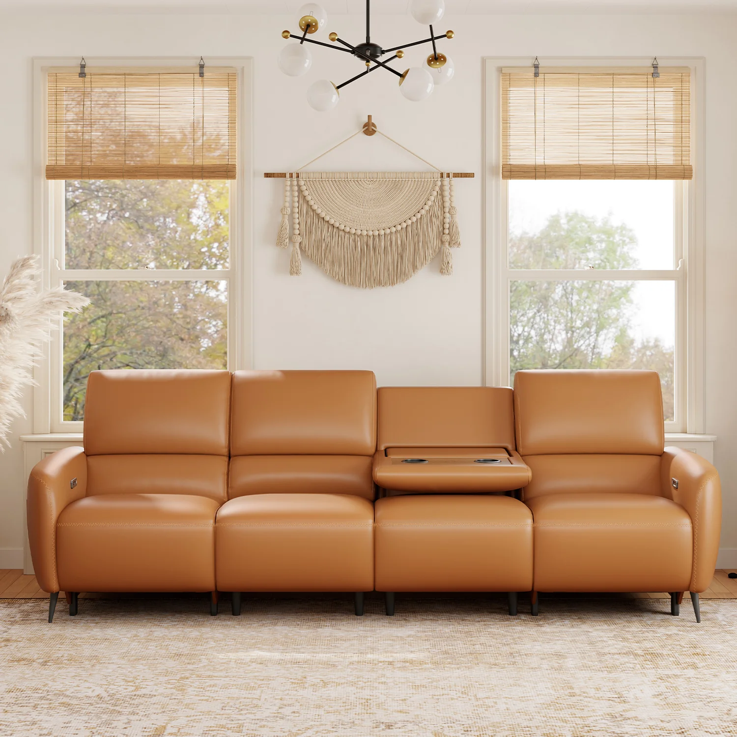 AeroStretch 3 Seater Power Zero Wall Recliner Sofa with Drop Down Table Tray