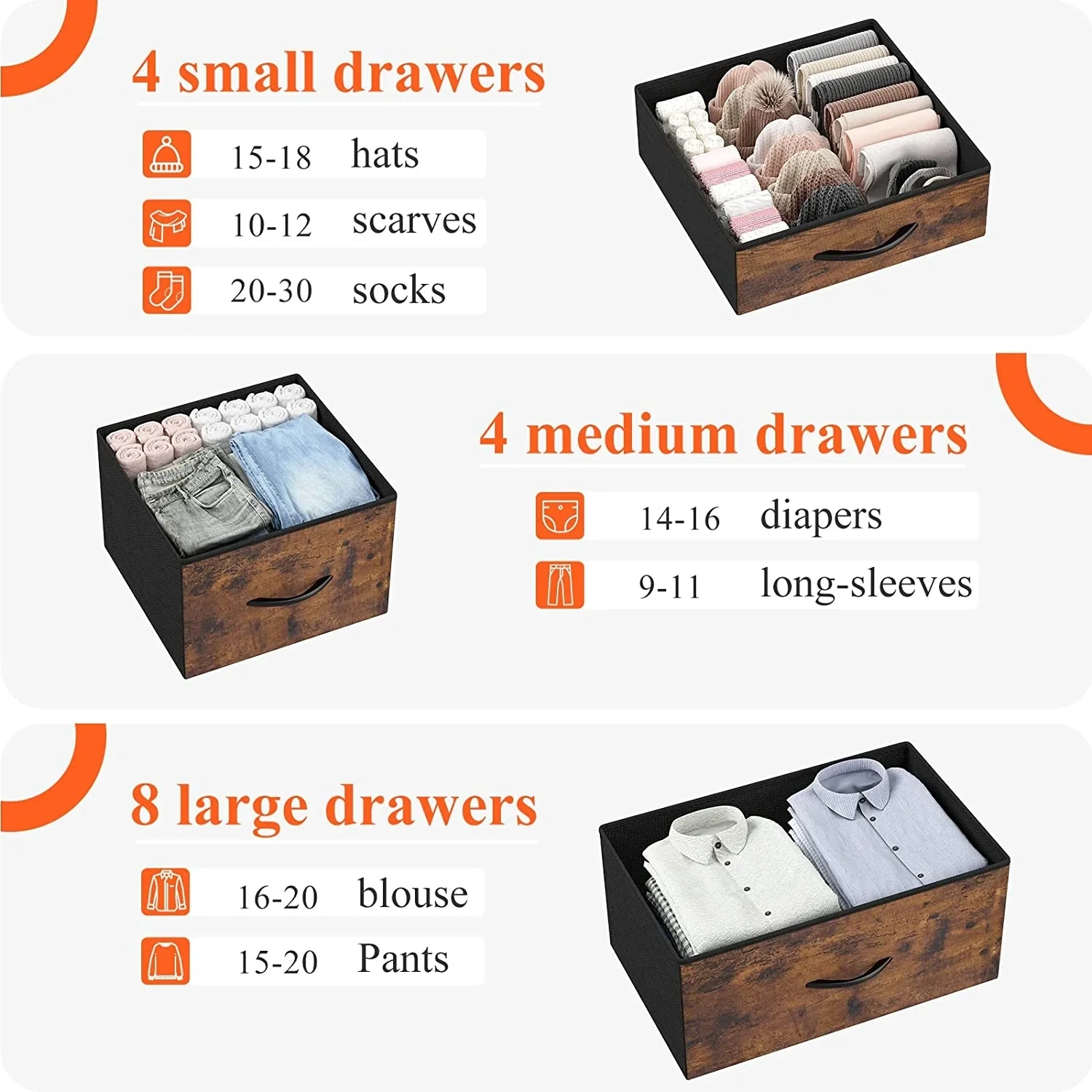 🔥Today's discount is only $32.99-🔥Enhomee Tall Dresser For Bedroom, 16 Deep Drawers Large Dresser, Brown Double Dresser, Chest Of Drawers For Closet, Highboy