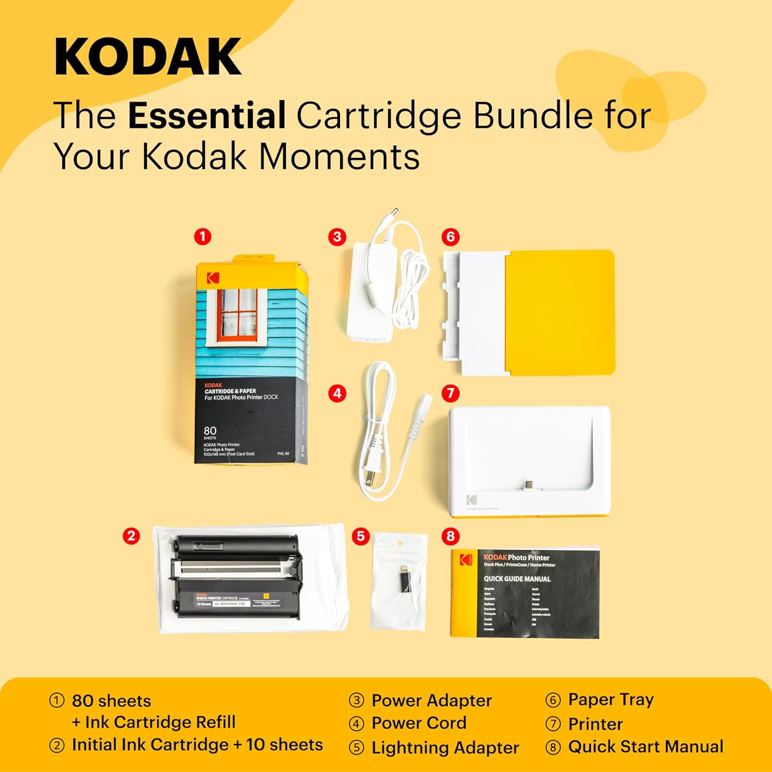 Instant Photo Printer (4x6 inches) + 90 Sheets Gift Bundle