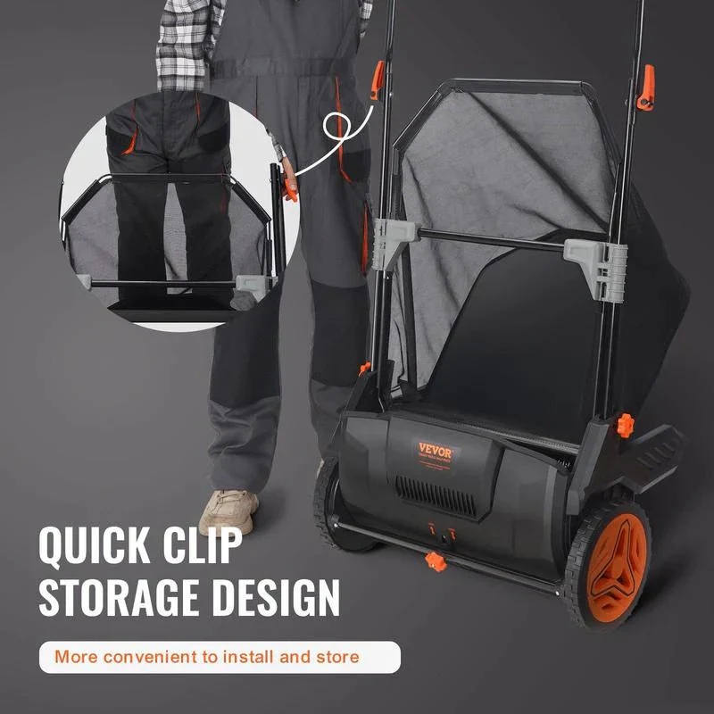 21-Inch Push Lawn Sweeper with 3.5 cu ft Collection Bag