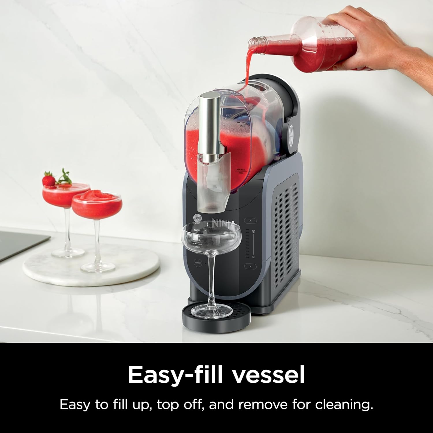 Professional Frozen Drink Maker with RapidChill Technology, 88 oz. Frozen Drink & Slushie Machine, 5 Preset Programs, Frozen Margaritas, Frappés, and More, Orange Mango, FS301OR