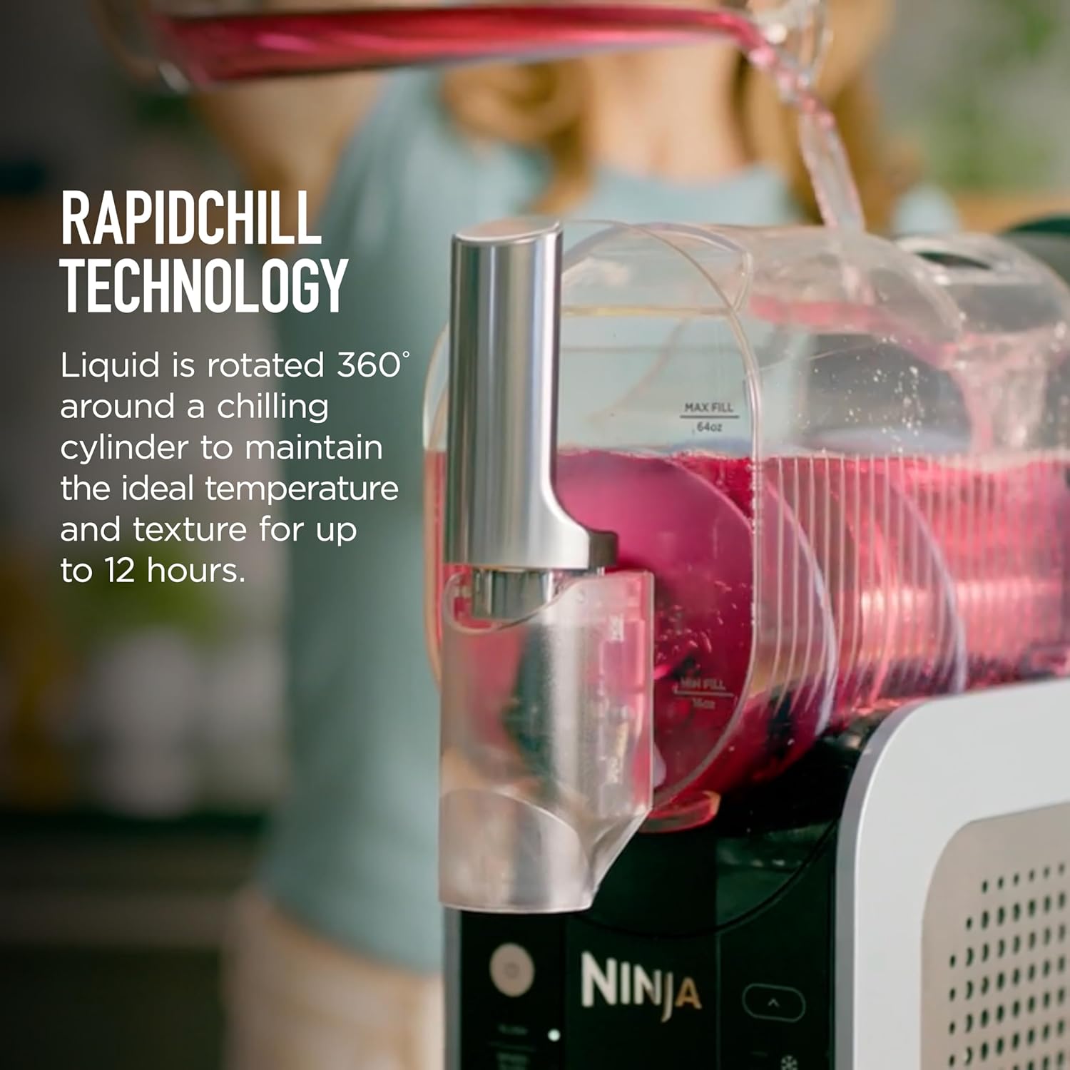 Professional Frozen Drink Maker with RapidChill Technology, 88 oz. Frozen Drink & Slushie Machine, 5 Preset Programs, Frozen Margaritas, Frappés, and More, Orange Mango, FS301OR