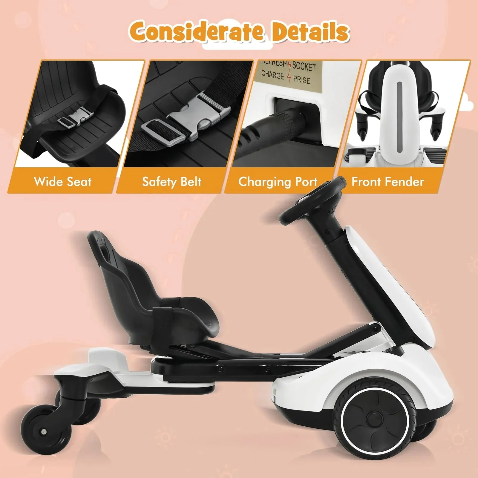 Kids kart-6V5A electric remote control car-Adjustable seat-Wholesale price