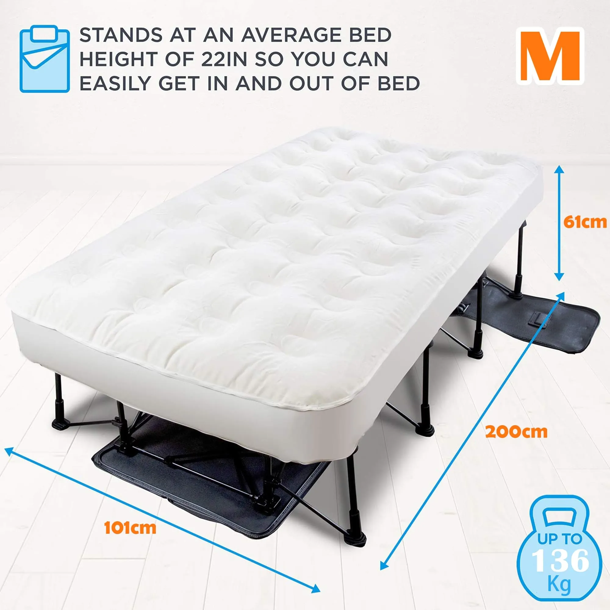 King Size Air Mattress with Built in Pump & Anti-Deflate Technology