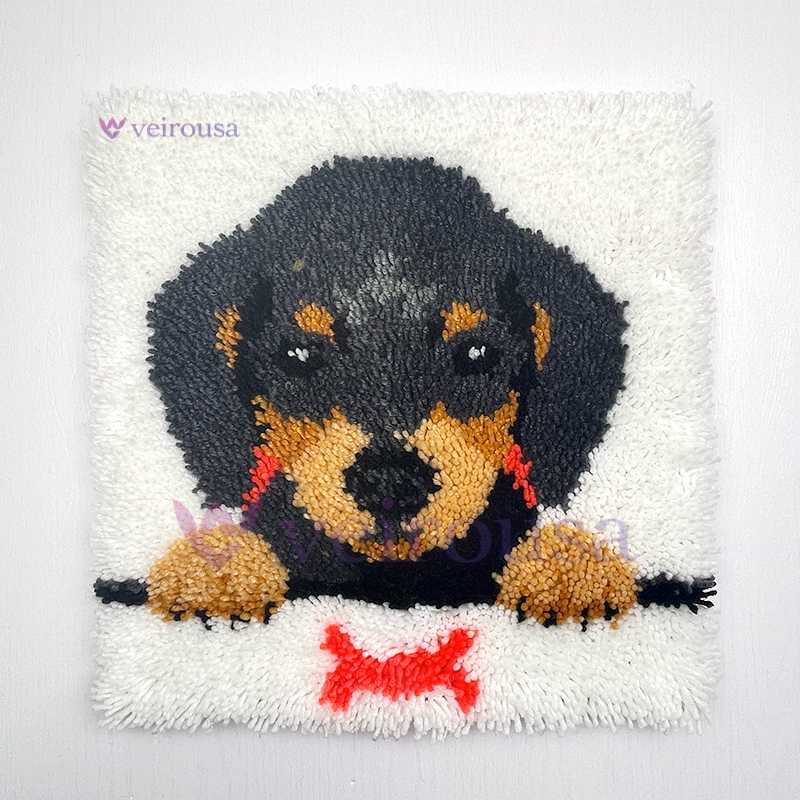 Dachshund Puppy - Latch Hook Pillow Kit