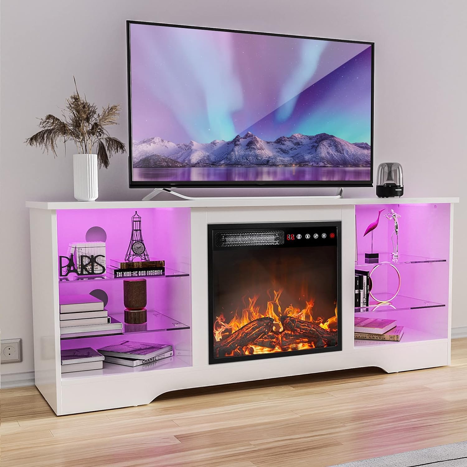 Fireplace TV Stand Entertainment Center with 36