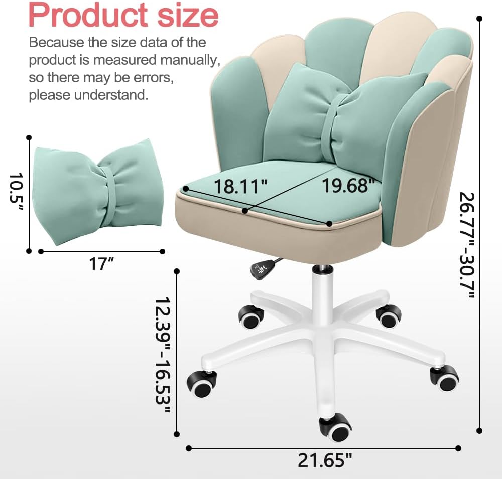 Office Chair Cute Petal Desk Chair, Modern Fabric Home Butterfly Chairs Height Adjustable Chair Makeup Chairs Computer Chairs