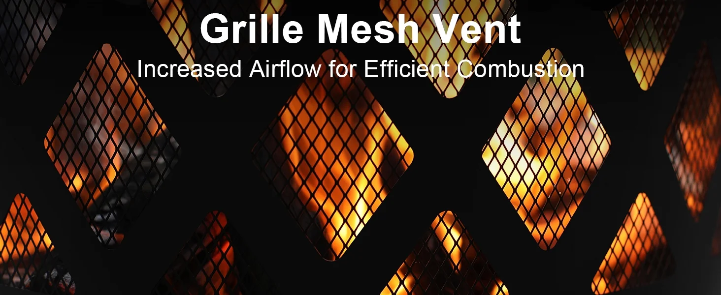 32 inch Fire Pit with Poker, Outdoor Fire Pit, Wood Burning Firepits for Outside with Grill