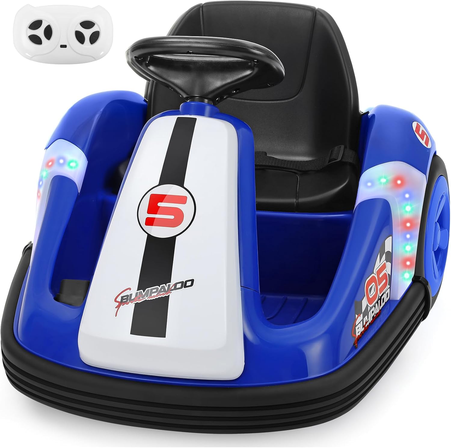 Toddler Bumper Car with Big Wheels, 2.2 Mph, Ride On Toys for Toddlers with DIY Stickers, 12v Electric Bumper Cars for Kids with Bluetooth,LED Light,Music for Indoor Outdoor