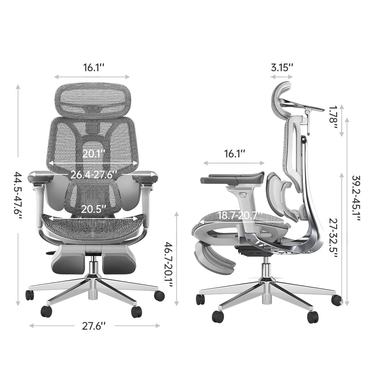 Pro Ergonomic Chair with Footrest