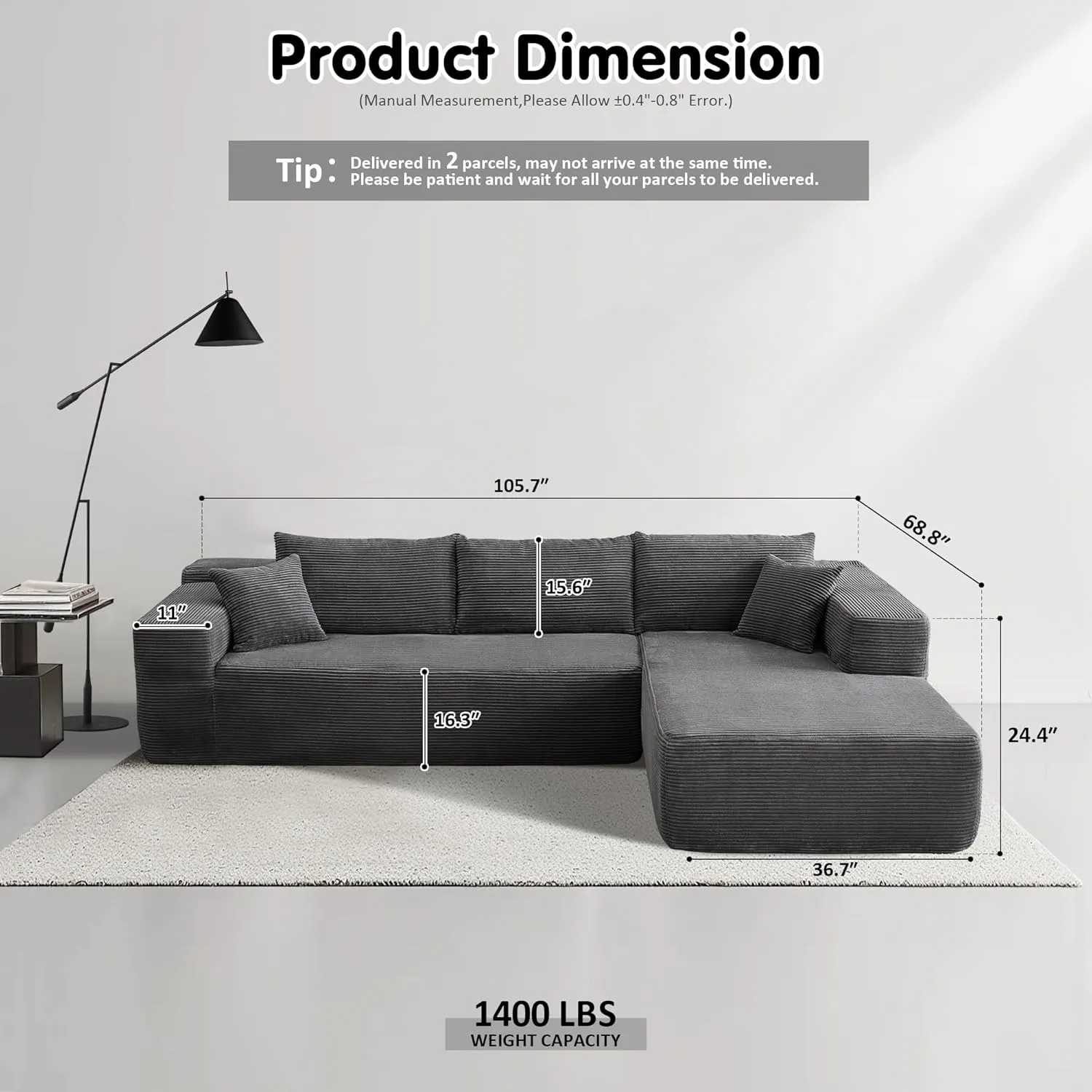 🔥Minimalist L-Shape Couch
