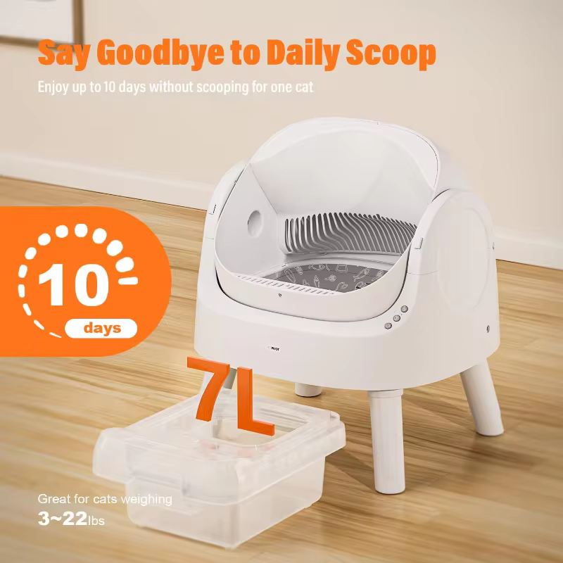 Automatic Cat Litter Box for Multiple Cats with Trash Bags and Litter Mat